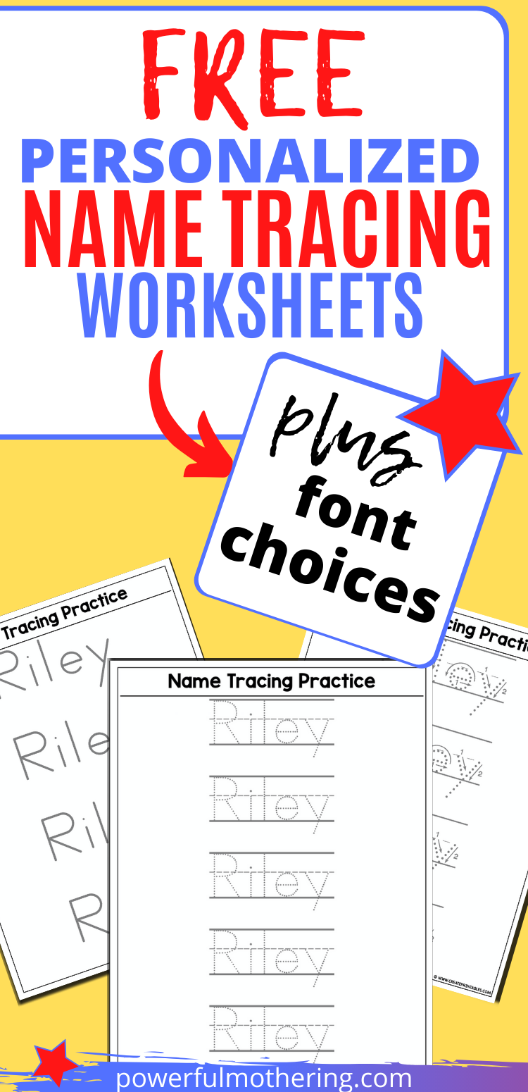 Name Tracing Worksheets Powerful Mothering Name Tracing Generator Free