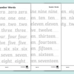 Number Spellings 0 20 Letter Tracing teacher Made