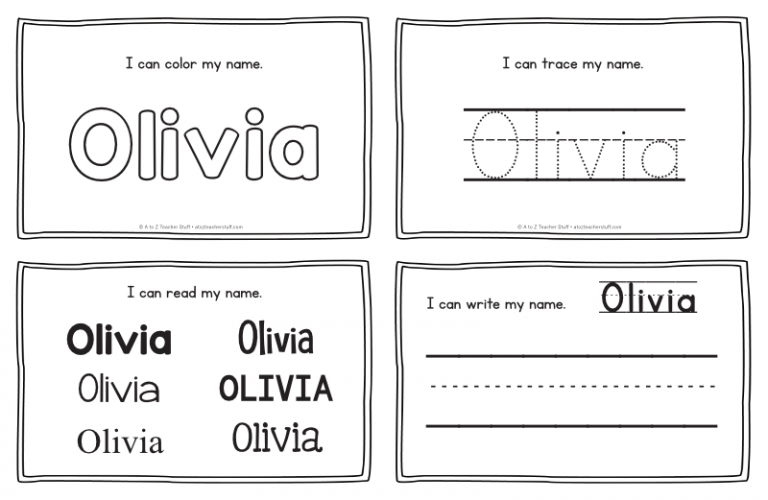 Olivia Name Printables For Handwriting Practice A To Z Teacher