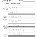 Printable Word Tracing Worksheets