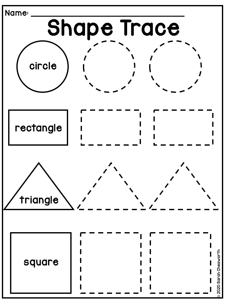Shapes Preschool Worksheet Shape Activities Preschool Tracing 