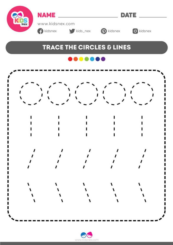 Tracing Circles And Lines Free Printable Kids Nex Tracing Lines 