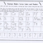 Victorian Modern Cursive Letters And Numbers Alphabet Chart In