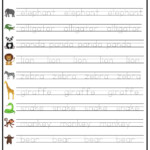 Wild Animals Word Tracing Worksheet Ezpzlearn