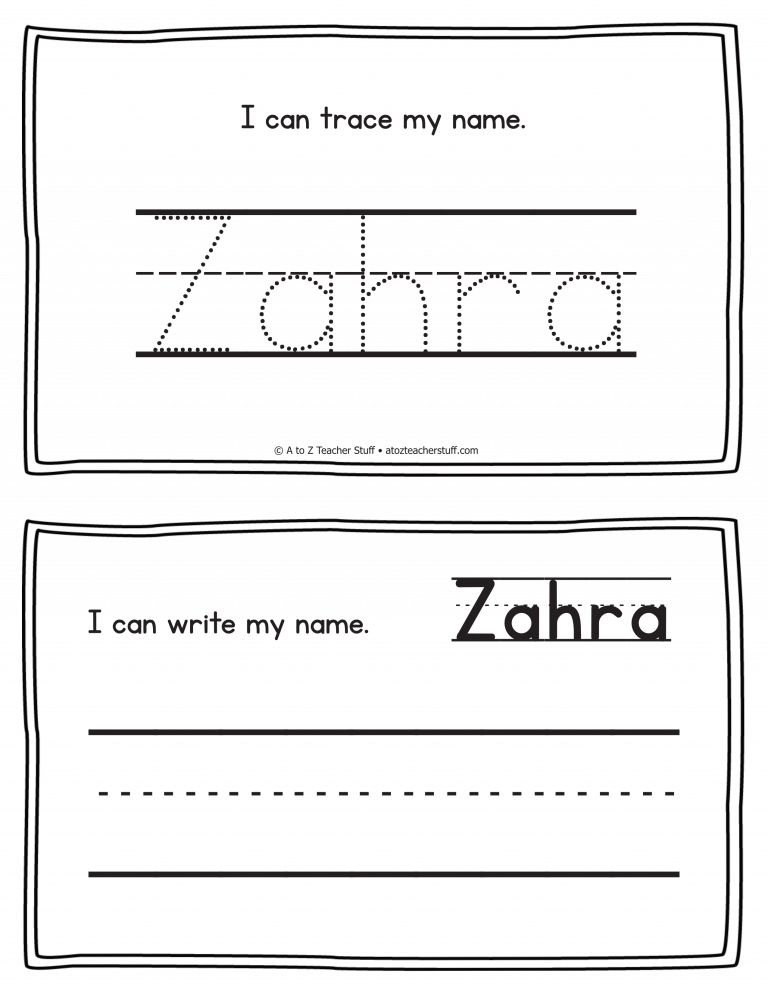 Zahra Name Printables For Handwriting Practice A To Z Teacher Stuff